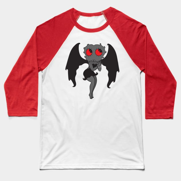 Betty Mothman Baseball T-Shirt by MondoDellamorto